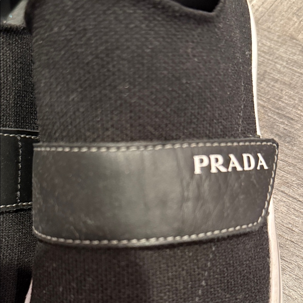 Prada Black and White Slip-On Sneakers - Picture 2 of 3